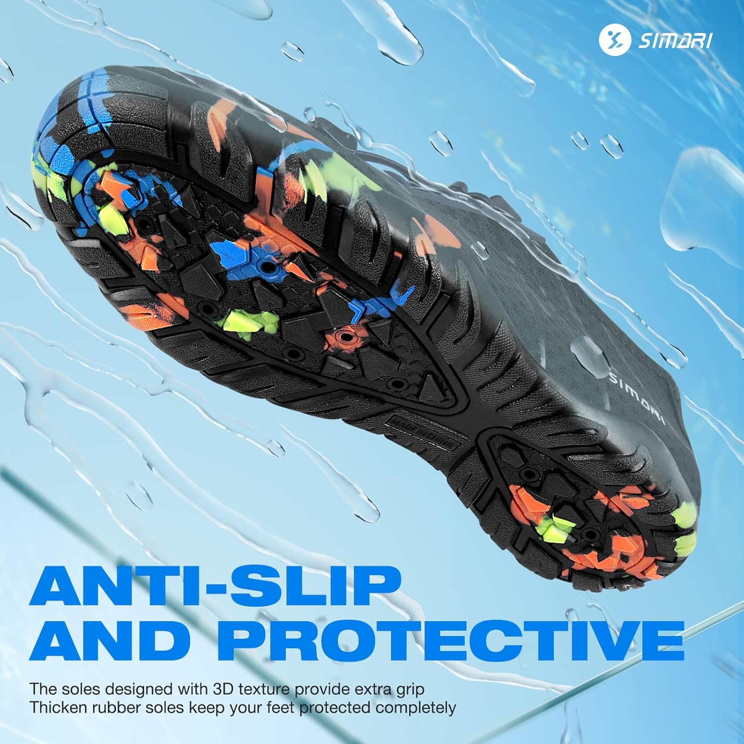 SIMARI Water Shoes - Quick-Dry Barefoot Aqua Socks for Men & Women | Lightweight Non-Slip Swim Shoes
