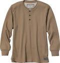 Legendary Whitetails Mens Henley Long Sleeve Thermal Heavyweight Shirt, Khaki, XL
