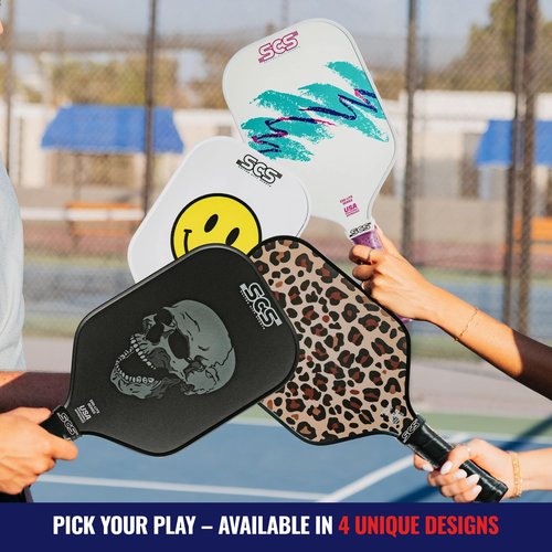 SCS Carbon Fiber Pickleball Paddle – USAPA Approved 2024 – Lightweight, Enhanced Spin, Sure-Grip Handle – Evo-Lite Series for Intermediate Players - Happy Paddle