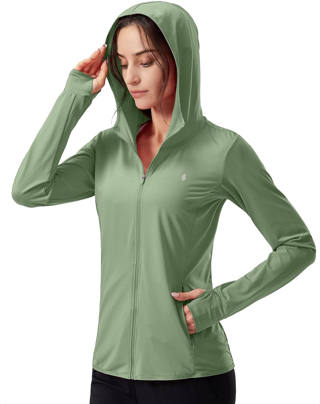 Soothfeel Women's Sun Protection Hoodie Jacket - UPF 50+ Lightweight Long Sleeve with Pocket for Outdoor Activities