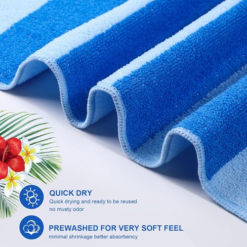 EBOOT Oversized Beach Towel Set - Extra Large Quick Dry Microfiber Pool Towels | 36 x 72 Inch, Mixed Colors