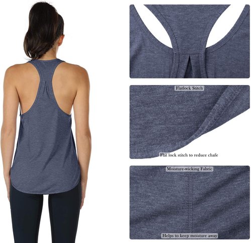 Icyzone Workout Tank Tops for Women - Racerback Athletic Yoga Top in Loose Fit Design
