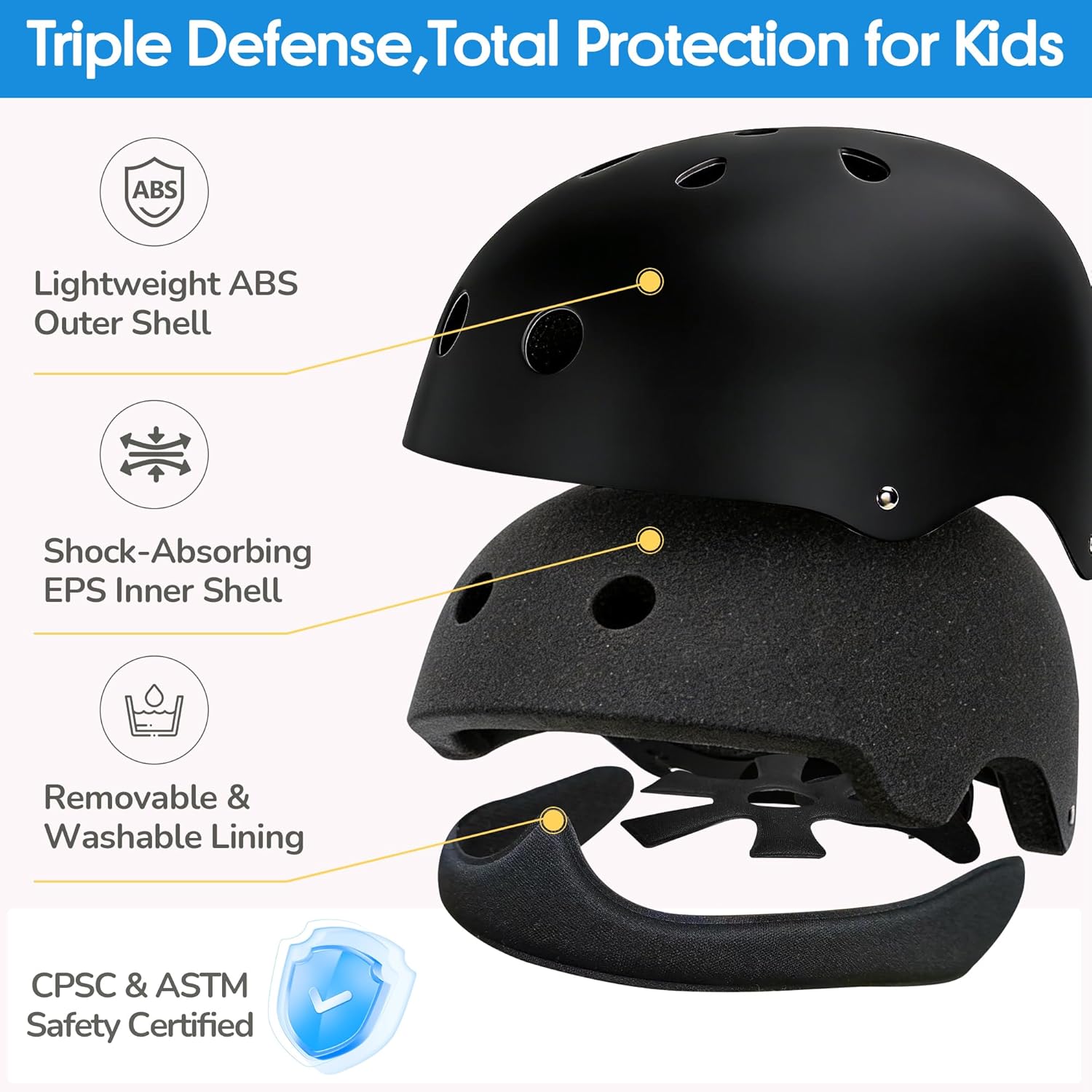 Skiennix Kids Bike Helmet - Adjustable Lightweight Safety Gear for Ages 1-14 | Multi-Sport Use