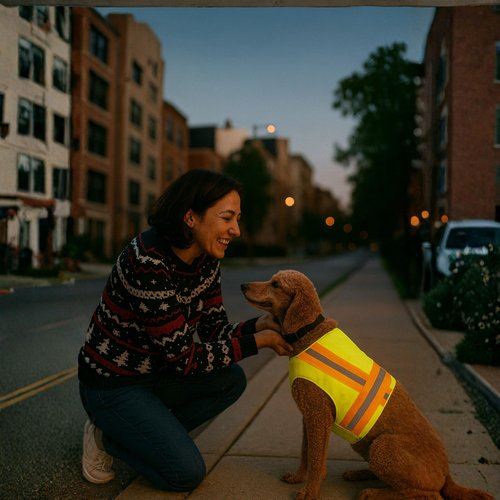 Reflective Dog Vest. High Visibility Yellow Safety Vest for Outdoors. Safeguard Your Dog with Easy to wear Adjustable and Breathable Reflective Gear (Large)