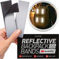 3M Scotchlite Reflective Backpack Bands - Hook-and-Loop Closure | 1x4 & 1.5x5 in | 2-Pack (Silver)