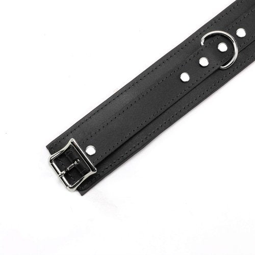 VP Leather Macon BDSM Collar – Handcrafted Padded Bondage Collar with Lambskin & Latigo Leather – Couples Sex Toys – BDSM Collection – Sexy Chokers for Women - Adult Play Accessories – Small, Black