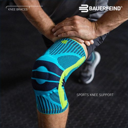 Bauerfeind Sports Knee Support - Knee Brace for Pain Relief and Stabilization - Patellar Knee Pad for Enhanced Support - Targeted Compression - Lightweight & Durable (All Black, M)