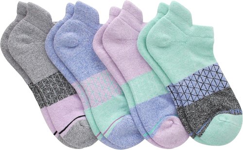 Hanes No Show Tab Socks - Women's Cushioned Comfort | 4 Pairs for Active Lifestyle