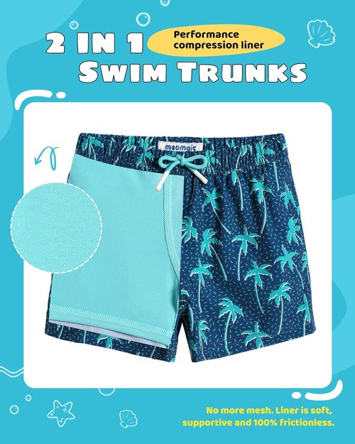 Maamgic Boys Swim Trunks - Comfortable Compression Liner Toddler Swim Shorts | Stretchy Fit