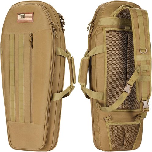 CVLIFE 30'' Soft Rifle Case - Padded Sling Backpack with Lockable Zippers & Molle System for Hunting