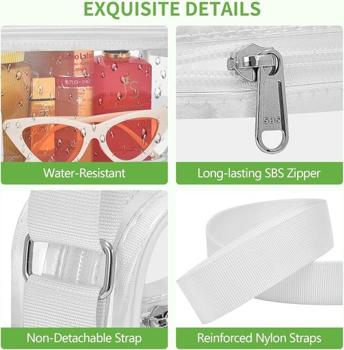 MAY TREE Clear Stadium Bag - Small Transparent Purse for Concerts, Sports & Festivals