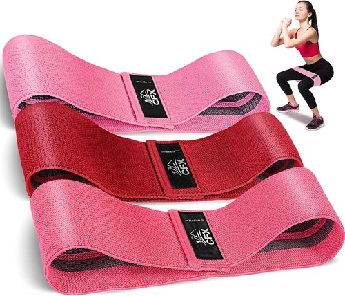 CFX Resistance Bands Set - Non-Slip Exercise Bands for Hips & Glutes | 3 Levels for Home Fitness