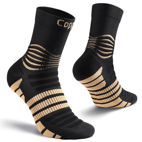 NEENCA Professional Copper Compression Socks, Medical Ankle Support Socks for Injuries Recovery & Pain Relief, Women & Men Circulation, Swelling, Runner, Travel, Pregnancy, Flying—1 Pair, 20-30 mmHg