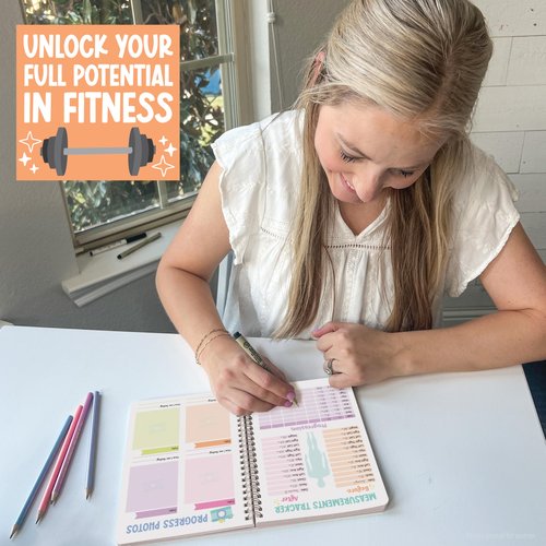 Fitness Journal for Women - Workout Journal for Women, Food and Fitness Journals, Undated Workout Log Book Planner, Exercise and Gym Journals, Exercise Planner Weight Loss Tracker