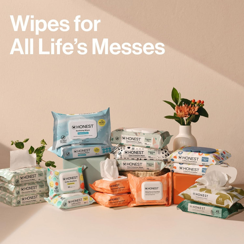 The Honest Company Baby Wipes - Hypoallergenic & Fragrance-Free for Sensitive Skin | 720 Count (10 Packs of 72)