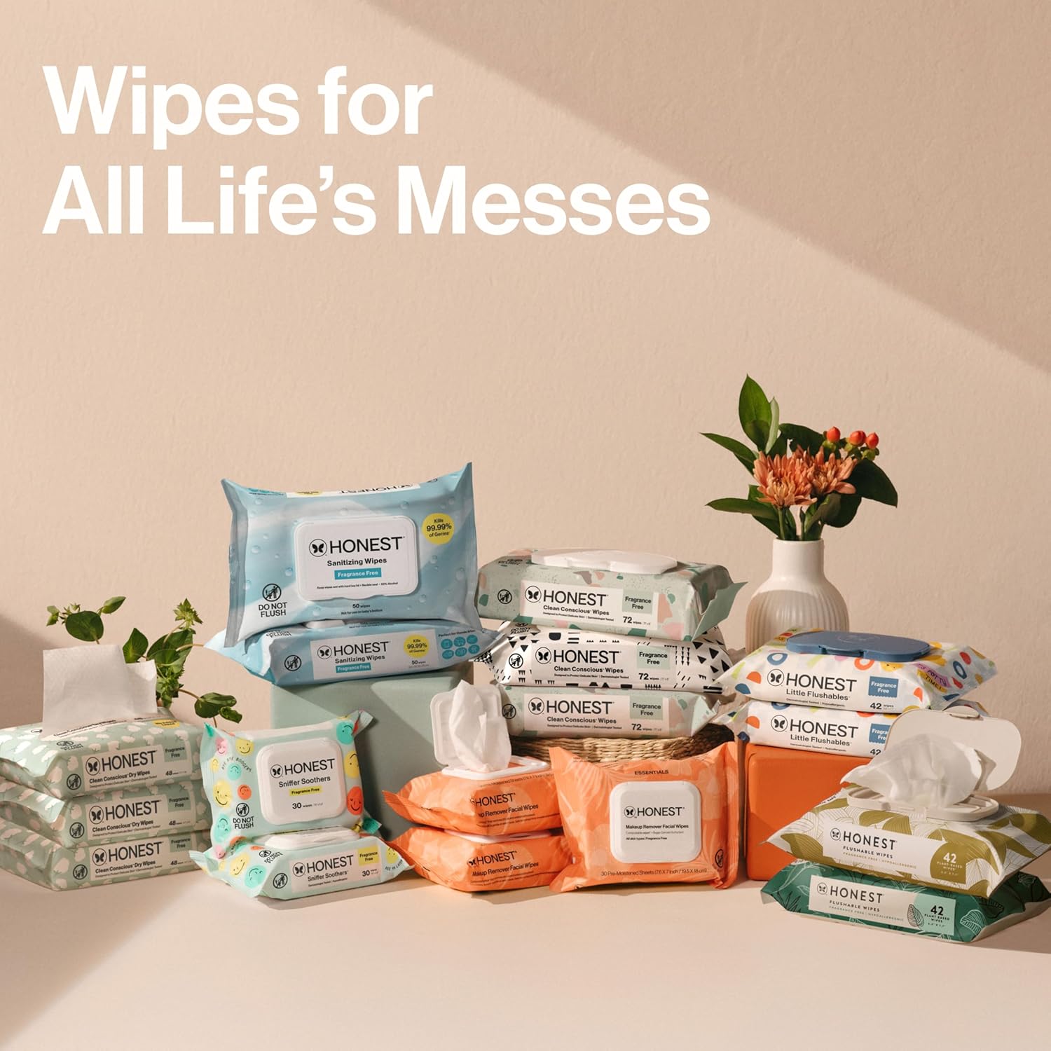 The Honest Company Baby Wipes - Hypoallergenic & Fragrance-Free for Sensitive Skin | 720 Count (10 Packs of 72)