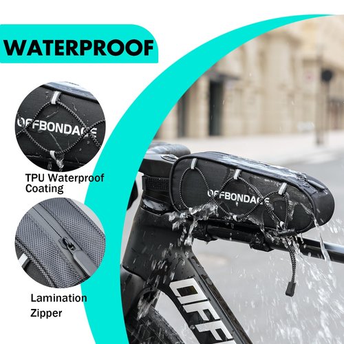 OFFBONDAGE Top Tube Bike Bag, Bike/Bicycle Phone Front Frame Bags, Cycling Pouch, Bike Accessories Triangle Bag Compatible with iPhone 14/13/12 Pro