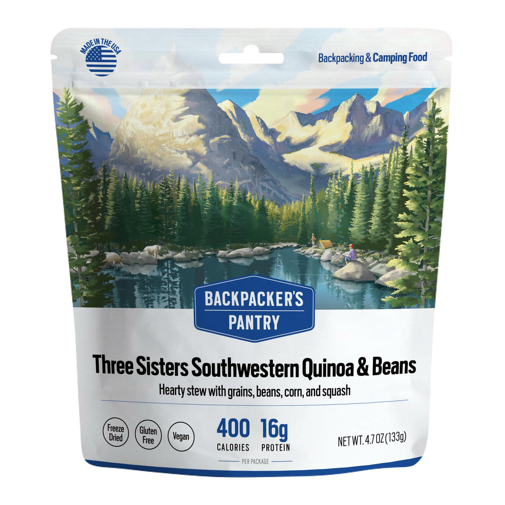 Backpacker's Pantry Three Sisters Quinoa and Beans | Freeze Dried Backpacking & Camping Food | 2 Servings Per Pouch | 14 Grams of Protein | Vegan | Gluten Free | 1 Count