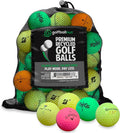Used Golf Balls - Recycled Bulk Colored Mix for Practice & Play | Includes Mesh Bag, Eco-Friendly