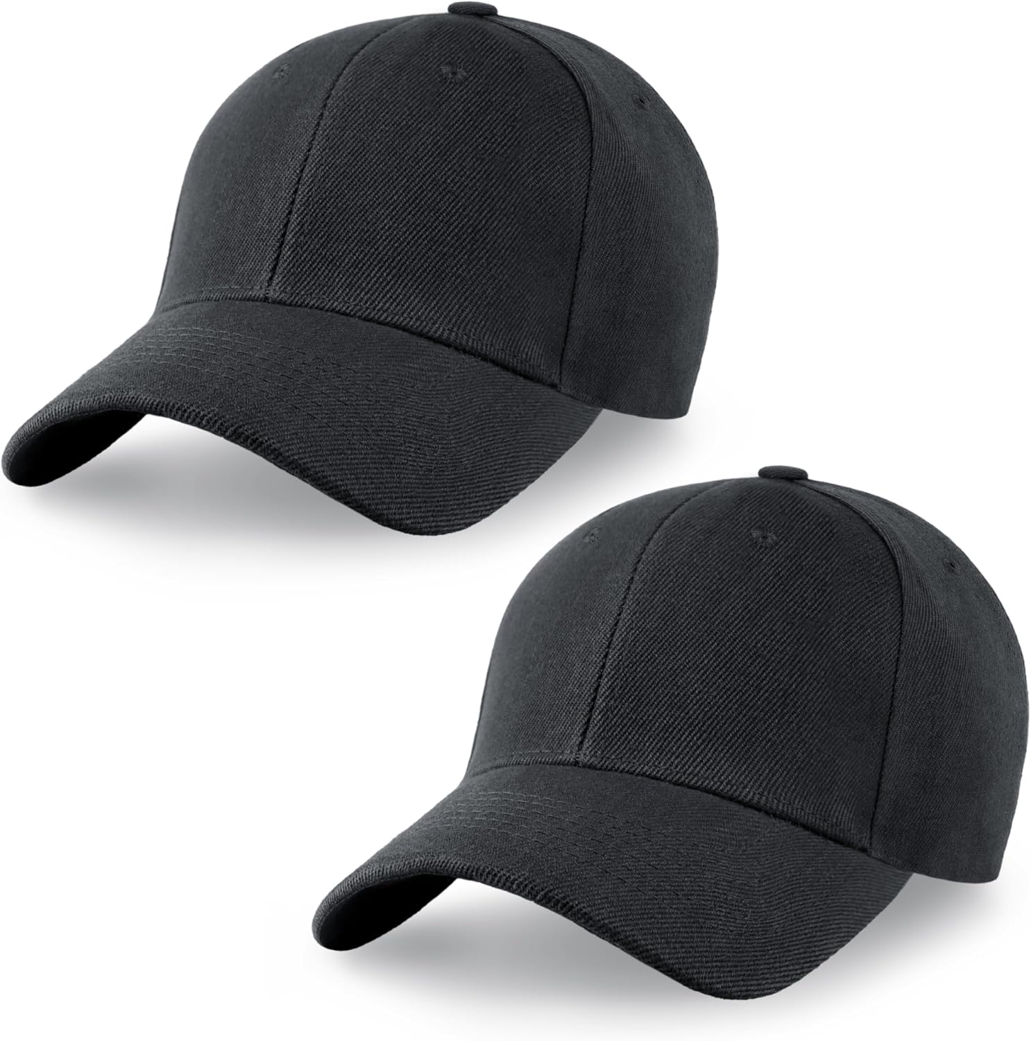 Skiennix 2-Pack Classic Structured Baseball Caps - Adjustable Snapback for Custom Embroidery | Outdoor & Work Use
