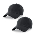 2-Pack Classic Structured Baseball Cap Adjustable Snapback Multipack Ball Caps for Custom Embroidery Running Workouts Outdoor (Black, 2)