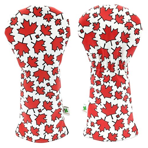 Foretra Canada Maple Leaves Pattern Golf headcovers Novelty Funny Golf Club Covers for Men and Women for Golf Clubs Driver Wood Hybrid Putter Blade Mallet (Driver)