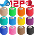 YesBes Self-Adhesive Bandage Wrap - 12 Pack, 2" x 5 Yards, Elastic Cohesive Vet Tape
