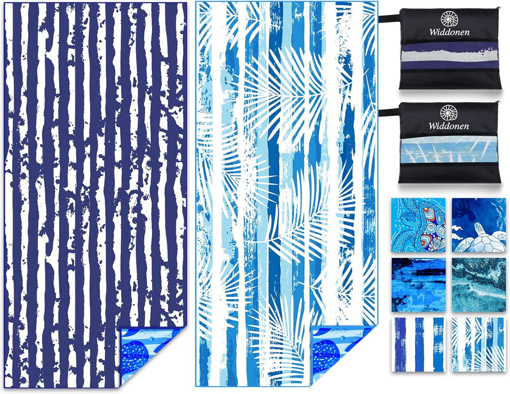 Skiennix Lightweight Microfiber Beach Towel - Quick Dry, Sand-Free, Extra Large 32x71 Inch for Travel & Pool