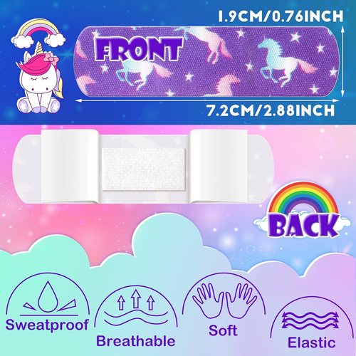 Funtery Kids Fabric Bandages - Flexible Self-Adhesive Wraps for Cuts & Scrapes | Assorted Patterns