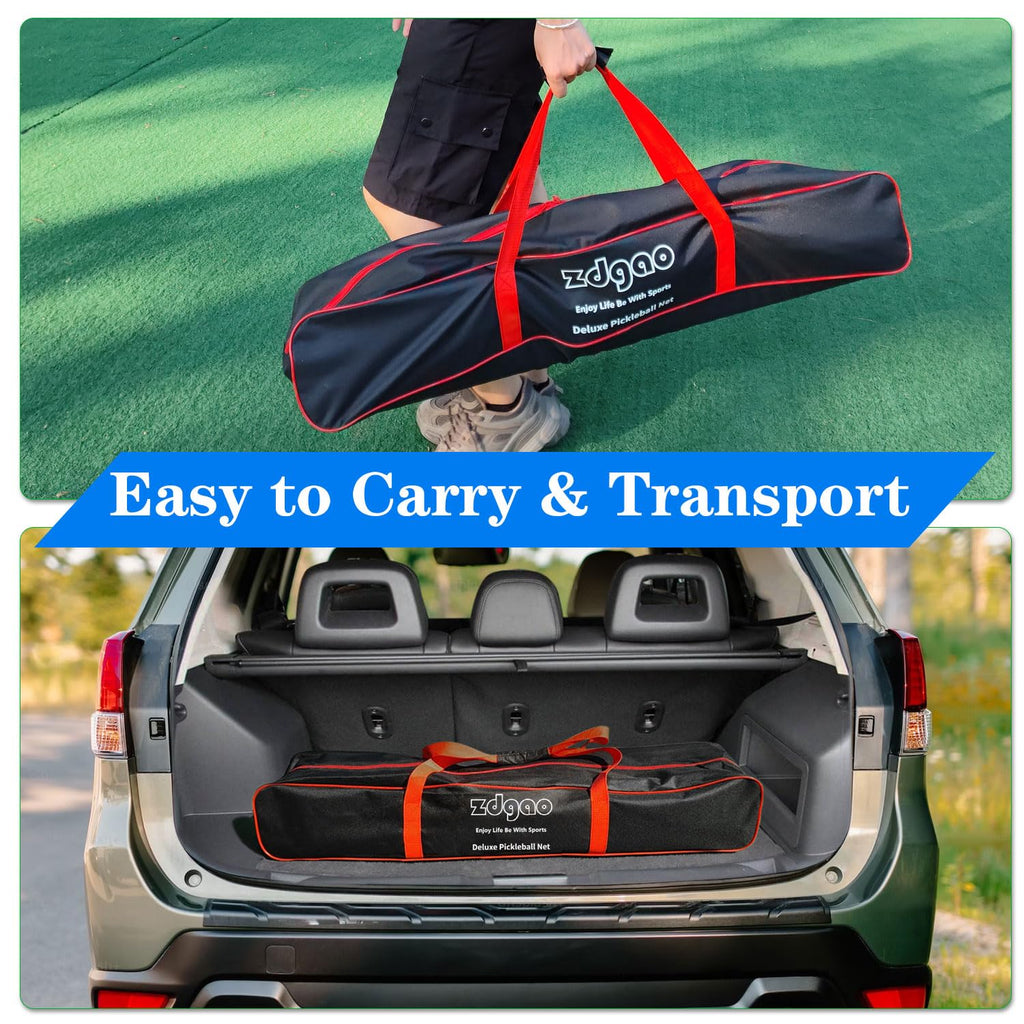 Zdgao Pickleball Nets Portable Outdoor Pickle Ball Set with 4 Wooden Pickleball Paddles, 4 Pickle Balls and Court Marking Kit, Regulation Size Pickleball Net with Carrying Bag for Backyard, Driveway