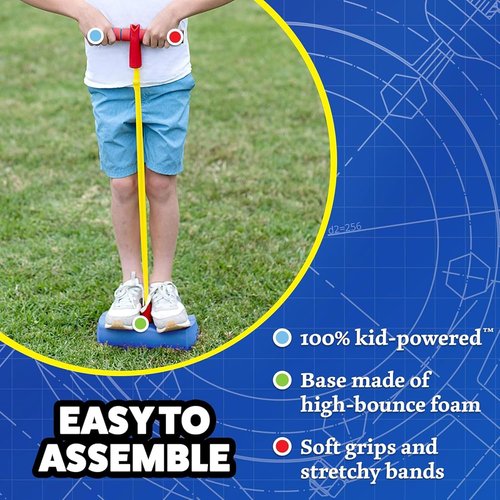 Dueling Stomp Hopper Pogo Stick - Fun Foam Jumper for Kids - Soft Grips & Stretchy Bands - Ideal for Ages 3-5