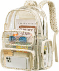 BTOOP Clear Backpack Heavy Duty Transparent Backpack 17" See Through Bookbag for College Work Festival Security with Padded Strap Large Capacity