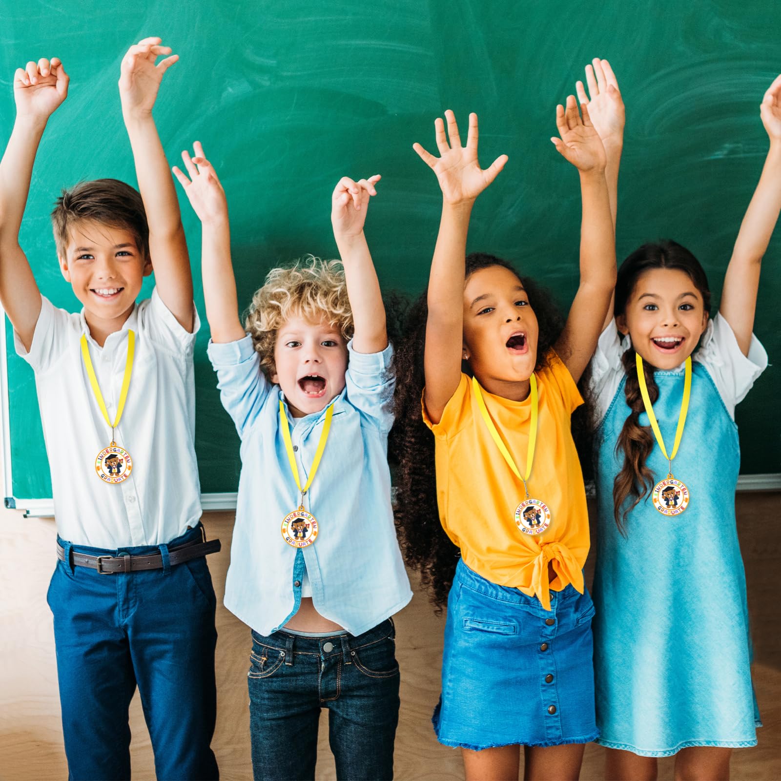 Hedeey Kindergarten Graduation Medal for Kids Preschool Pre-k Graduation Award Medals with Neck Ribbon for School Student Graduation Party Gifts Favors(24 Pcs, 2 Inch)