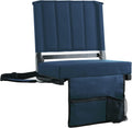 Sport Beats Stadium Seats - Comfortable Bleacher Chairs with Back Support & Cushion | Navy Blue, 1pc - 17" W x 12" D x 16.5" H