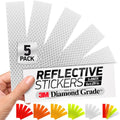 3M Diamond Grade Reflective Stickers - White Safety Tape | 1.25″ x 6″ | 5-Pack for Helmets, Cars & Mailboxes