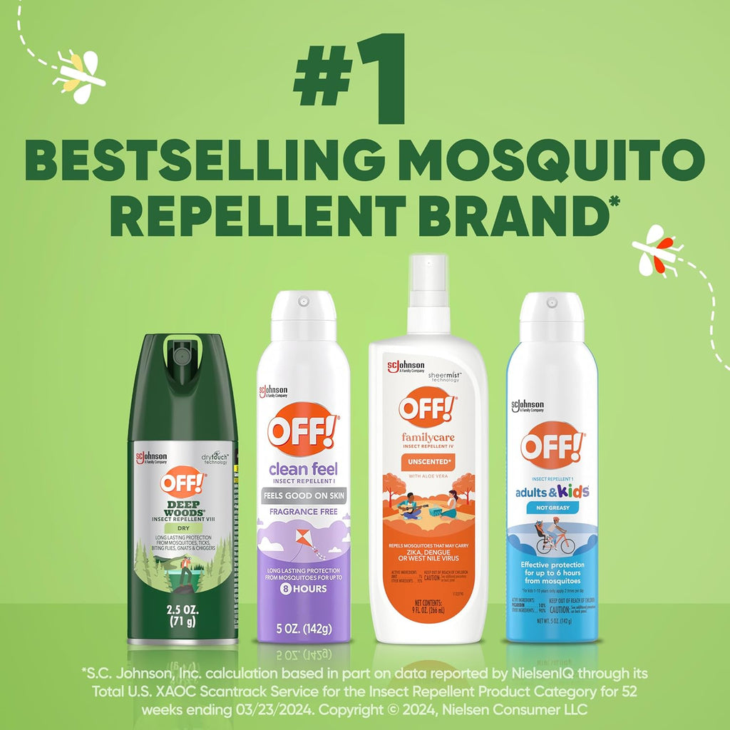 OFF! Deep Woods Insect Repellent Spray - Dry, Non-Greasy Formula for Long-Lasting Mosquito Protection | 2.5 oz