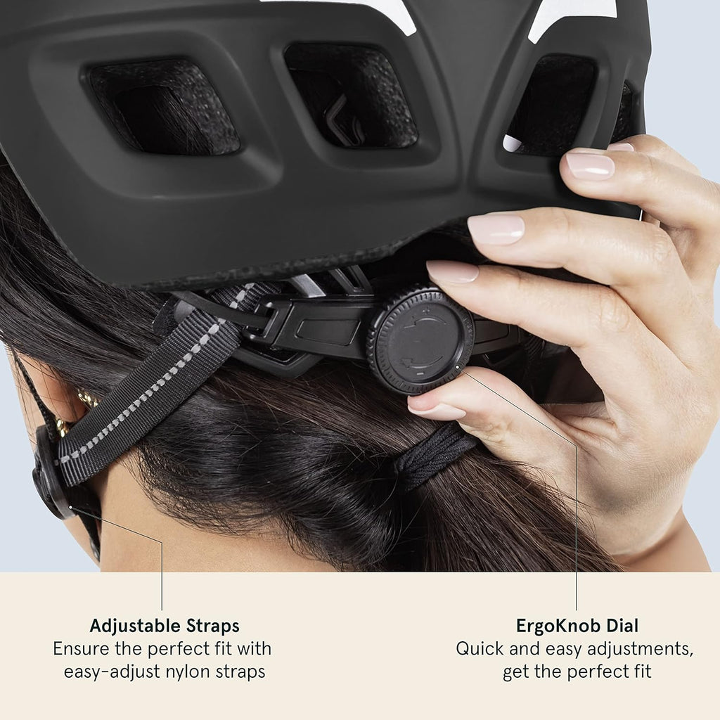 Retrospec Lennon Adult Bike Helmet - Adjustable Cycling Helmet with LED Safety Light & Removable Visor