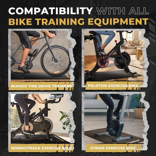 Exercise Bike Mat, Bike Trainer Mat, Stationary Bike Mat 30"x72" (76x183cm), Bike Matt Indoor Bike Mat Compatible with Peloton Bike Mat Under Bike, Treadmill Mat for Hardwood Floors Treadmill Pad