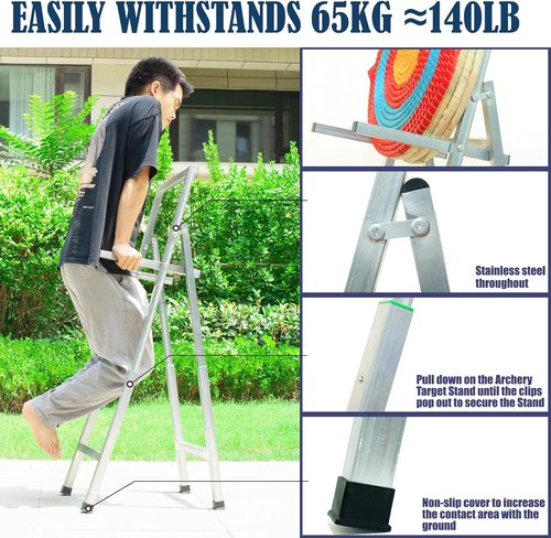 Archery Target Stand - Foldable Metal Design for Straw & Point Bag Targets | Easy to Carry