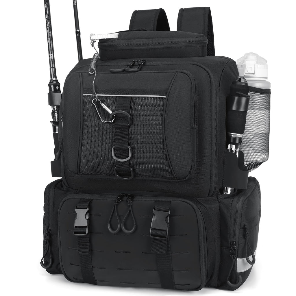WANOON Fishing Backpack,Tackle Bag,with Tackle Boxes. Large Fishing Bag, Strong Materials