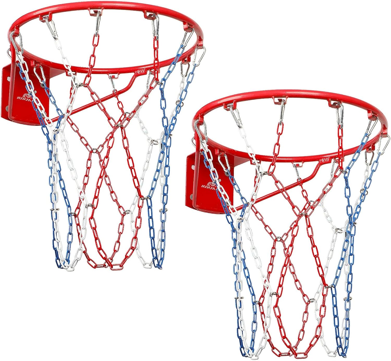 Skiennix Heavy-Duty Basketball Net - Carbon Steel Chain, Anti-Rust Design for Indoor/Outdoor Use | 12 Loops