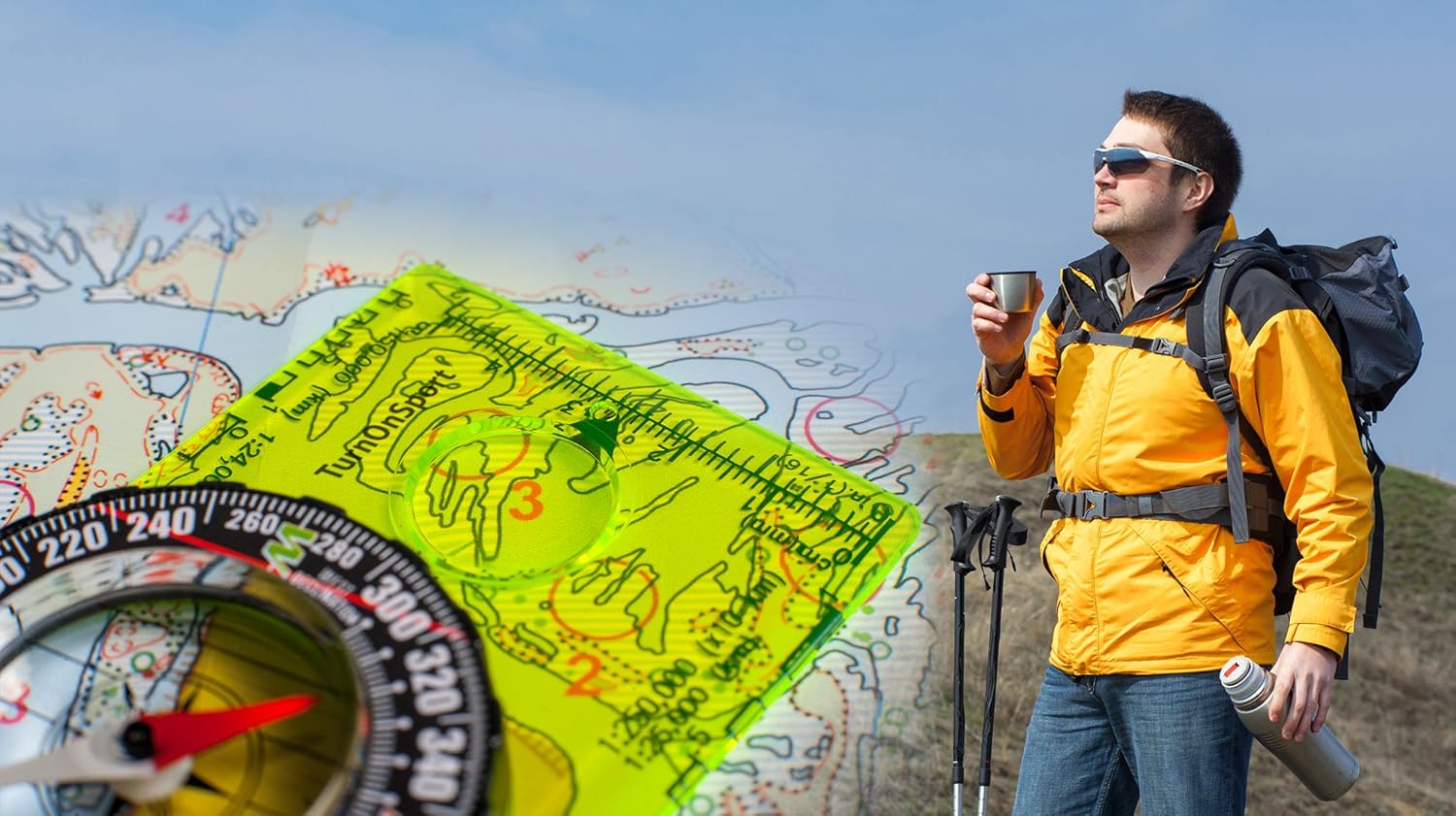 TurnOnSport Orienteering Compass - Advanced Scout Compass for Hiking & Camping - Perfect Survival Gift for Kids