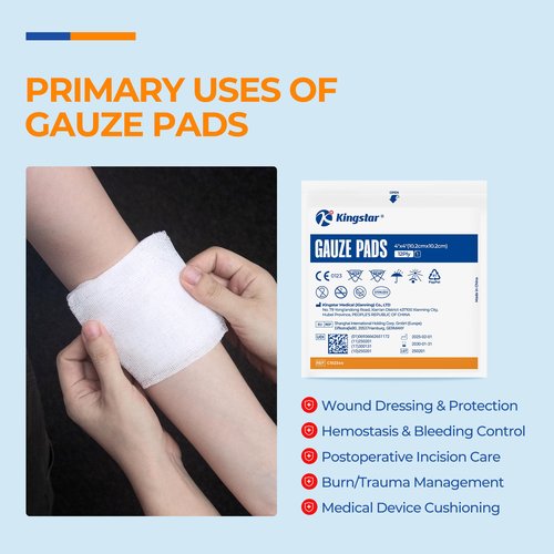 100 Pack Sterile Gauze Pads 4x4 Inch 12-Ply, 100% Cotton Large Gauze Sponges for Wound Care, Highly Absorbent Bulk Hospital-Grade First Aid & Surgical Dressing