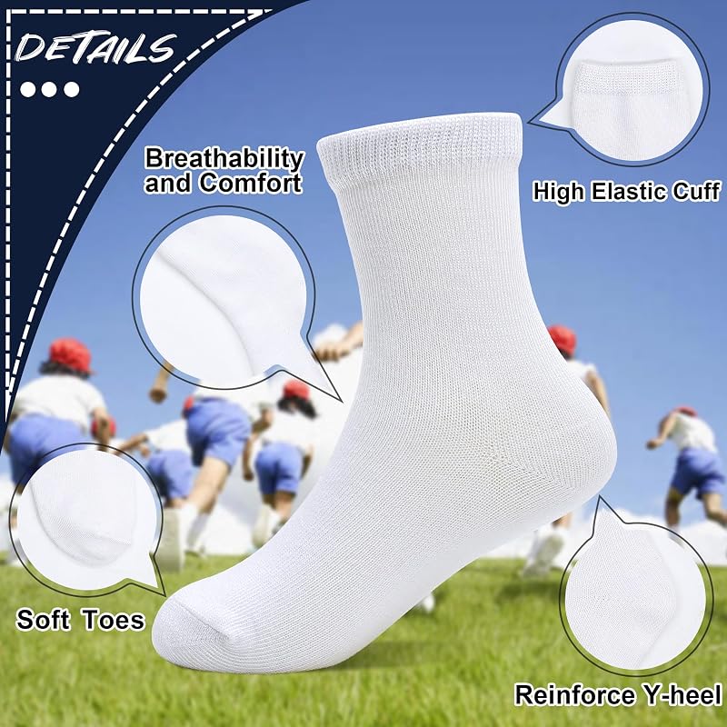 SPTRAMLE Kids Socks 12 Pairs Crew Socks for Toddlers/Children 1-14 Years – Black 12 Pairs