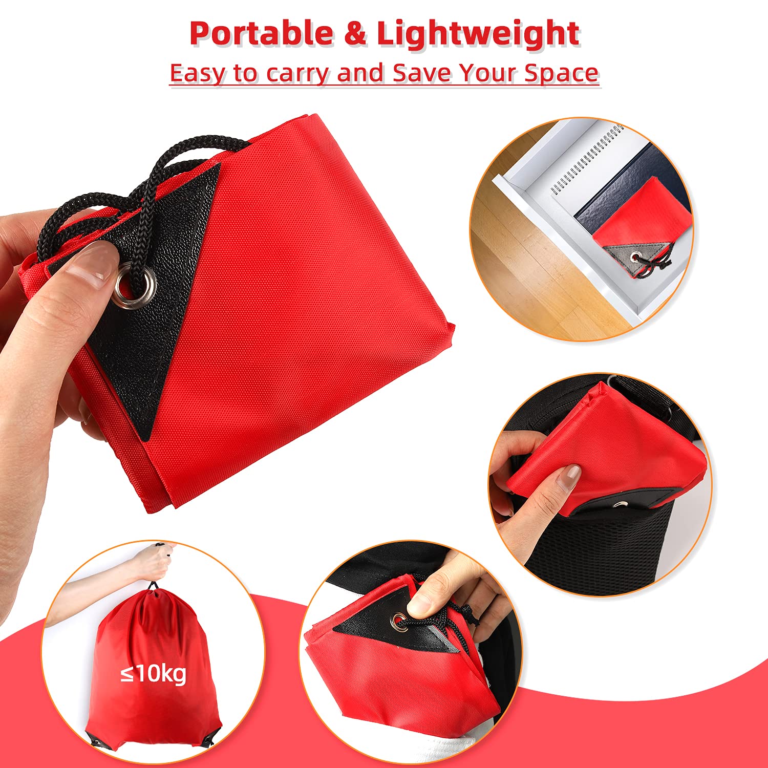 GoodtoU Nylon Drawstring Bags - Bulk 48Pcs Red Cinch Sack Gym Backpack for Sport, Traveling, Team