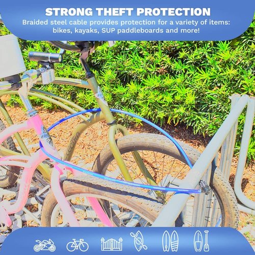 DocksLocks Weatherproof Security Cable Lock - Resettable Combination, Anti-Theft Protection | 5ft to 25ft Lengths