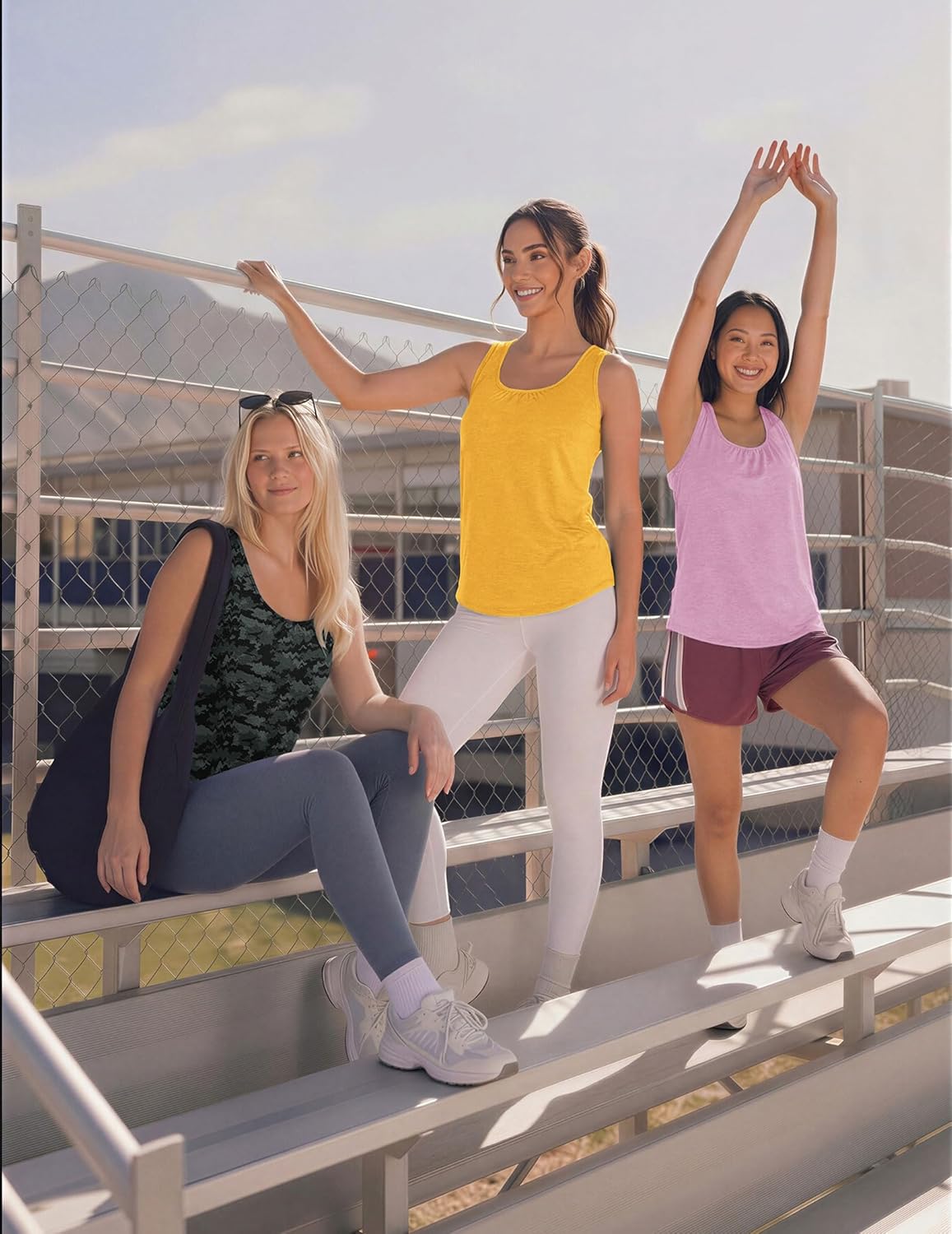 PINSPARK Workout Tank Tops for Women - Lightweight Sleeveless Racerback Yoga & Gym Shirts | S-3XL