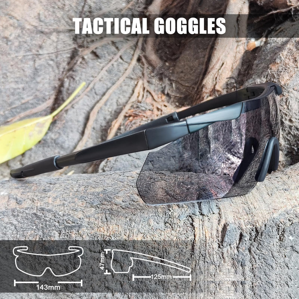 EMSECK Tactical Goggles – Airsoft & Shooting Safety Glasses with UV400 Protection & 3 Interchangeable Lenses – Impact Resistant, ANSI Z87.1 Certified – for Hunting, Outdoor Sports & Tactical Use