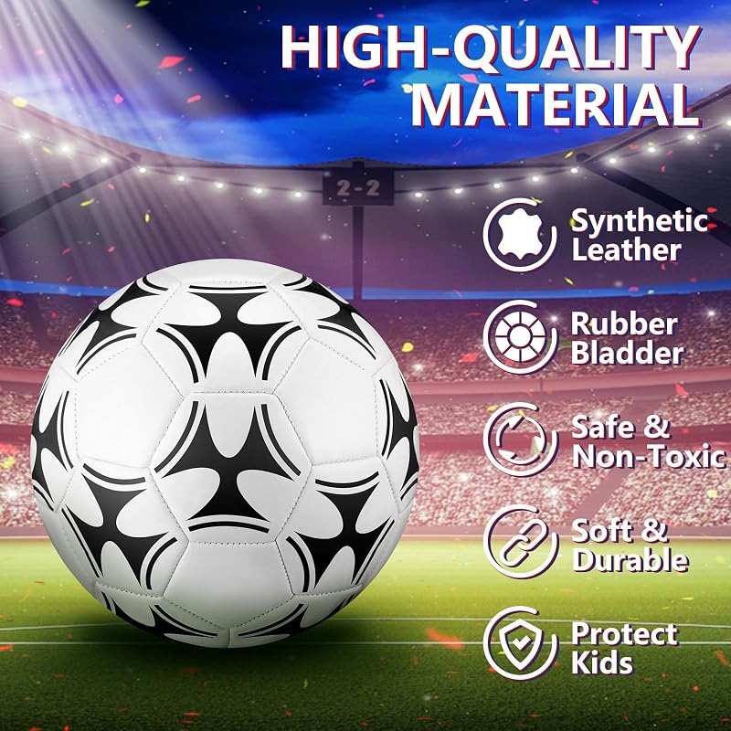 Tradder Size 3+Mixed Style Soccer Balls with Pump - 4 Pack Deflated