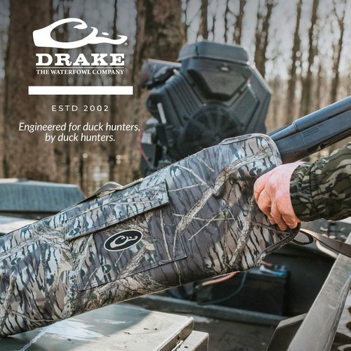 Drake Waterfowl Floating Side-Opening Padded Gun Case - Soft Rugged Waterproof Hunting Shooting Gun Carry Bag for Storage & Transportation w/Adjustable Padded Shoulder Strap, 54" L x 9" W x 2" D